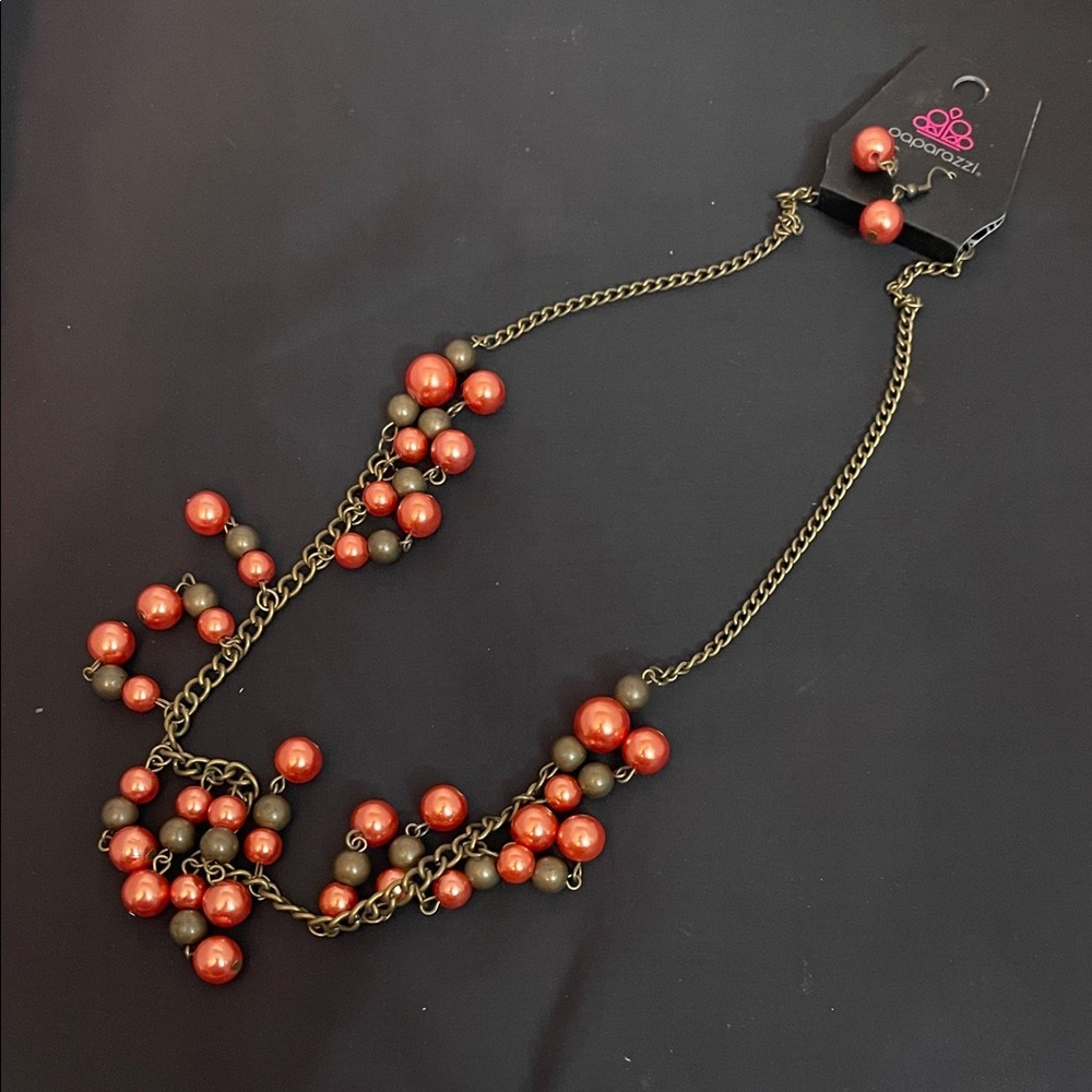 Paparazzi Bold Red and Gold Necklace - Picture 5 of 8